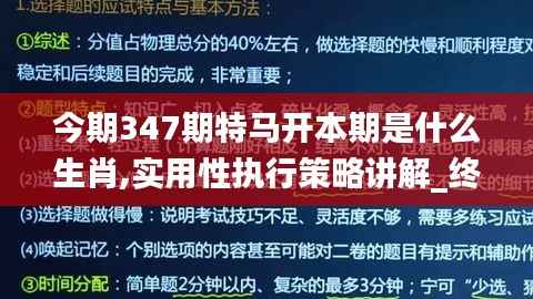 今期347期特马开本期是什么生肖,实用性执行策略讲解_终极版9.654