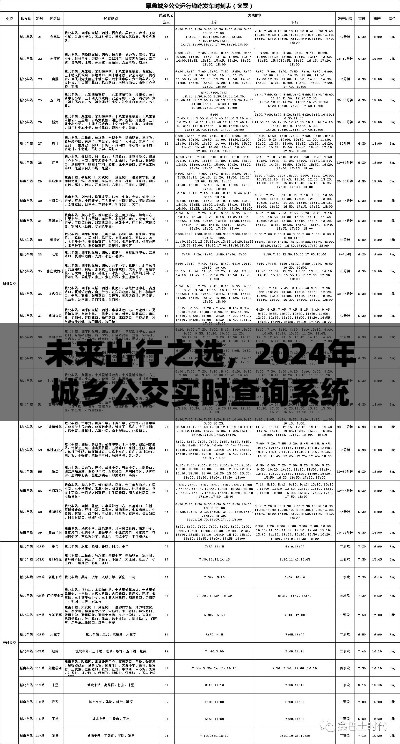 未来出行之选,城乡公交实时查询系统(2024年)