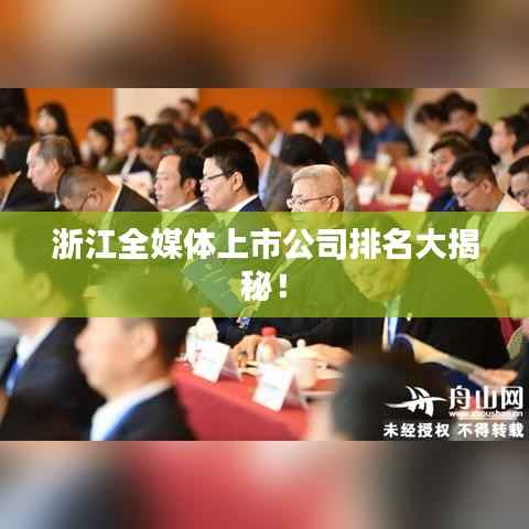 浙江全媒体上市公司排名大揭秘!